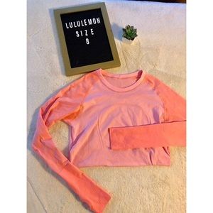 Lululemon Pink Ombré LS Swifty size 8